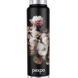 Pexpo Cameo Hot & Cold Stainless Steel Water Bottle |Vacuum Insulated Flask|ISI Certified |500 ml, Black-Flower Print| Office | Home |Gym|Adults-picture-12