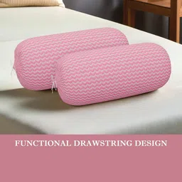 RUBOXA Pink Set of 7 Striped Round Cushion Covers image 2