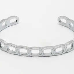 The Roadster Lifestyle Co Men Silver-Plated Cuff Bracelet image 4