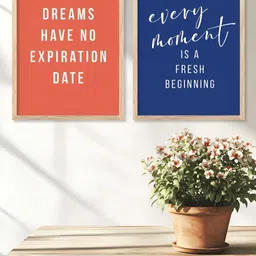 Kotart Orange & Blue 2 Pieces Wooden Motivational Painting Wall Arts-image-70