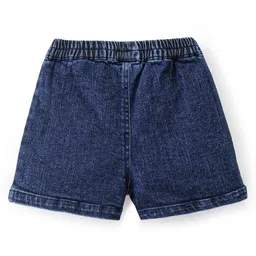 Babyoye 100% Cotton Knit  Sleeveless Striped  Top & Shorts Set with Frill  &  Bow Detailing - Pink & Blue image 5