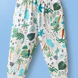 Babyoye 100% Cotton Single Jersey Knit Full Sleeves Co-ords Night suit With Tropical Theme Print - White image 5