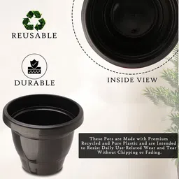 Kuber Industries 6-Pcs Black  Durable Planters image 4