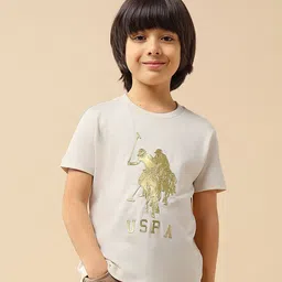 U.S. Polo Assn. Kids Boys Graphic Brand Printed Regular Fit Pure Cotton T-Shirt-image-70