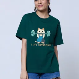 LoveDky Printed Round Neck Drop-Shoulder Sleeves Oversized T-shirt-picture-15