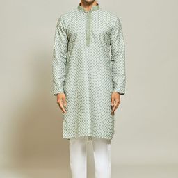 Arihant Rai Sinha Men Printed Regular Pure Cotton Kurta with Trousers-picture-5