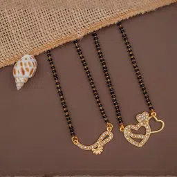 Bhanu diam Gold-Plated Brass Mangalsutra image 1