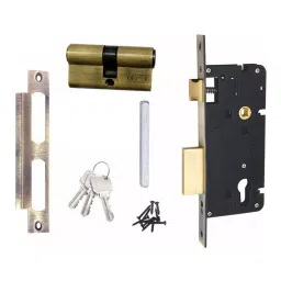 Atom 25.4 cm (10 inch) Zinc Matte Finish Multicolor Door Lock Set, MH-MAYUR-CY-BA-BSK image 4