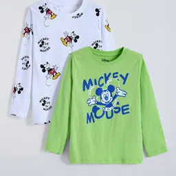 Hopscotch Kids Pack Of 2 Mickey Mouse Printed Pure Cotton T-Shirts-picture-20