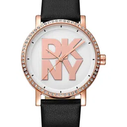 DKNY Soho Logo Women Brass Dial & Leather Straps Analogue Watch DK1L035L0035-image-3
