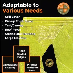 DDRS HDPE Tarpaulin ‎(Tripal) ‎Assorted 220 GSM & 6.40x4.57 m (21x15 ft) Size, DDRSHDPE220-21X15 image 5