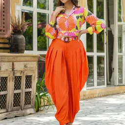 AARAAS Women Abstract Printed Shirt And Dhoti Clothing Set-picture-35
