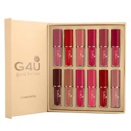 G4U Set Of 12 Ultra Stay Matte Liquid Lipstick - 2.5ml Each - Red, Nude, Mauve, Pink-picture-30
