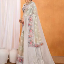 TASRIKA Ethnic Motifs Woven Design Pure Cotton Zari Banarasi Sarees image 3