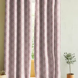 Nefertiti Home Pink & White 2 Pieces Printed Black Out Door Curtain-picture-26