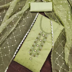 SAINOOR Organza Semi-Stitched Dress Material-picture-21