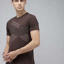 Arrow Sport Geometric Printed Pure Cotton T-shirt-image-2