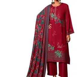 DRAVINAM Trends Floral Embroidered Unstitched Dress Material-image-35