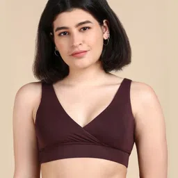 &Circus Modal Solid Maternity Bra With Nursing Access - Brown-picture-17
