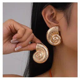 YU FASHIONS Gold Metal Gold Plated Stylish Adjustable Earrings 11 g-image-17