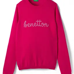 UCB 100% Cotton Woven Full Sleeves Embellished Top - Fuchsia-picture-22