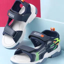 Cute Walk by Babyhug Sandals With Text Design & Velcro Closure - Navy Blue-picture-15
