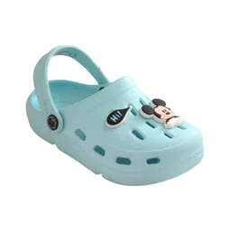 Disney by Yellow Bee Perforated Clogs With Mickey Mouse Charms - Light Blue image 3