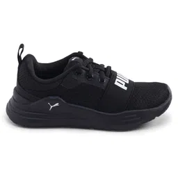 PUMA Lace Up Casual Shoes with PUMA Print - Black image 3