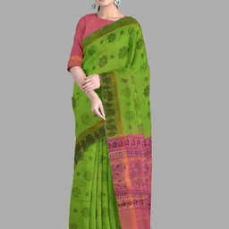 The Chennai Silks Ethnic Motif Zari Woven Saree-image-99