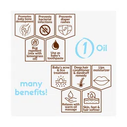 Coco Crush Combo of Virgin Coconut Oil for Babies, 500ml and Coconut Vanilla Baby Perfume, 100ml | Pack of 2, 600ml image 4