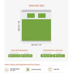 d'decor D Decor 100% Cotton Plains And Texture 180 TC King Bedsheet With 2 Pillow Covers - Blue image 4