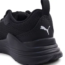 PUMA Lace Up Casual Shoes with PUMA Print - Black image 4