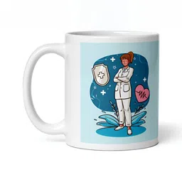 Mr UVD White & Blue Printed Ceramic Glossy Mugs Set of Cups and Mugs-image-8