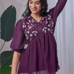 HIALTO Women Floral Embroidered Top-picture-28