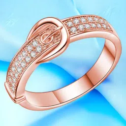 MYKI Rose Gold-Plated CZ-Studded Finger Ring image 2