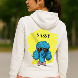 JUNEBERRY Women Printed Hooded Sweatshirt image 3