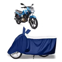 Auto Pearl Two Wheeler Cover for TVS Victor Premium BS6 - White, Blue-picture-37