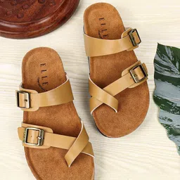 ELLE Women Open Toe Buckle Flats image 5