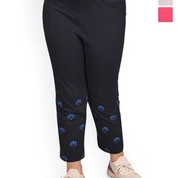 BAESD Girls Pack Of 3 Floral Printed Cotton Mid-Rise Lounge Pants-picture-11