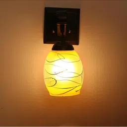 1ST TIME Yellow & Black Textured Wood Contemporary Abstract Shaped Shaped Wall Lamp image 3