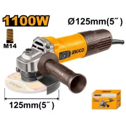 Ingco Փ125 mm 1100 W Angle Grinder with Auxiliary Handle, AG110028 image 2