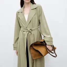 MANGO Open Front Trench Coat with Belt image 2