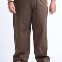 THE BEETEL HOUSE Men Plus Size Relaxed Cotton Trousers-image-81