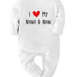 Zeezeezoo 100% Cotton Full Sleeves I Love My Nana Nani Printed Romper - White-picture-24
