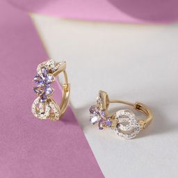 Mia by Tanishq 14KT Gold Natural Diamond Hoop Earrings - 3.909 gm-picture-14