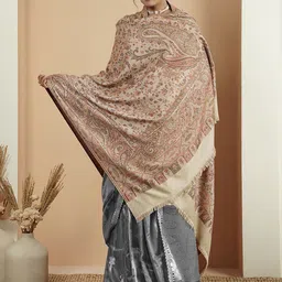 Zamour Women Floral Woven Design Shawl-picture-28