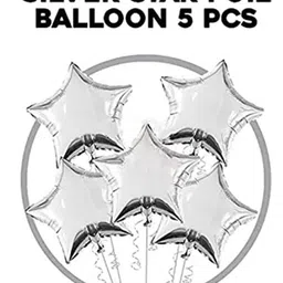Bubble Trouble  18 Inch Air Filled Foil Balloons Silver - Pack of 5 image 2