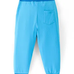 Babyhug Cotton Looper Full Length Lounge Pant Text Print - Blue image 2