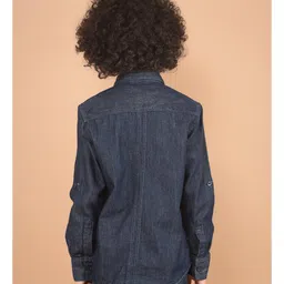 crimsoune club CRIMSOUNE CLUB100% Cotton Denim Full Sleeves Solid Shirt - Blue image 3