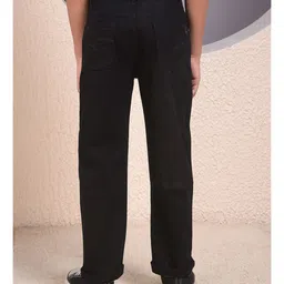 CRIMSOUNE CLUB Cotton Denim Solid Jeans - Black image 3